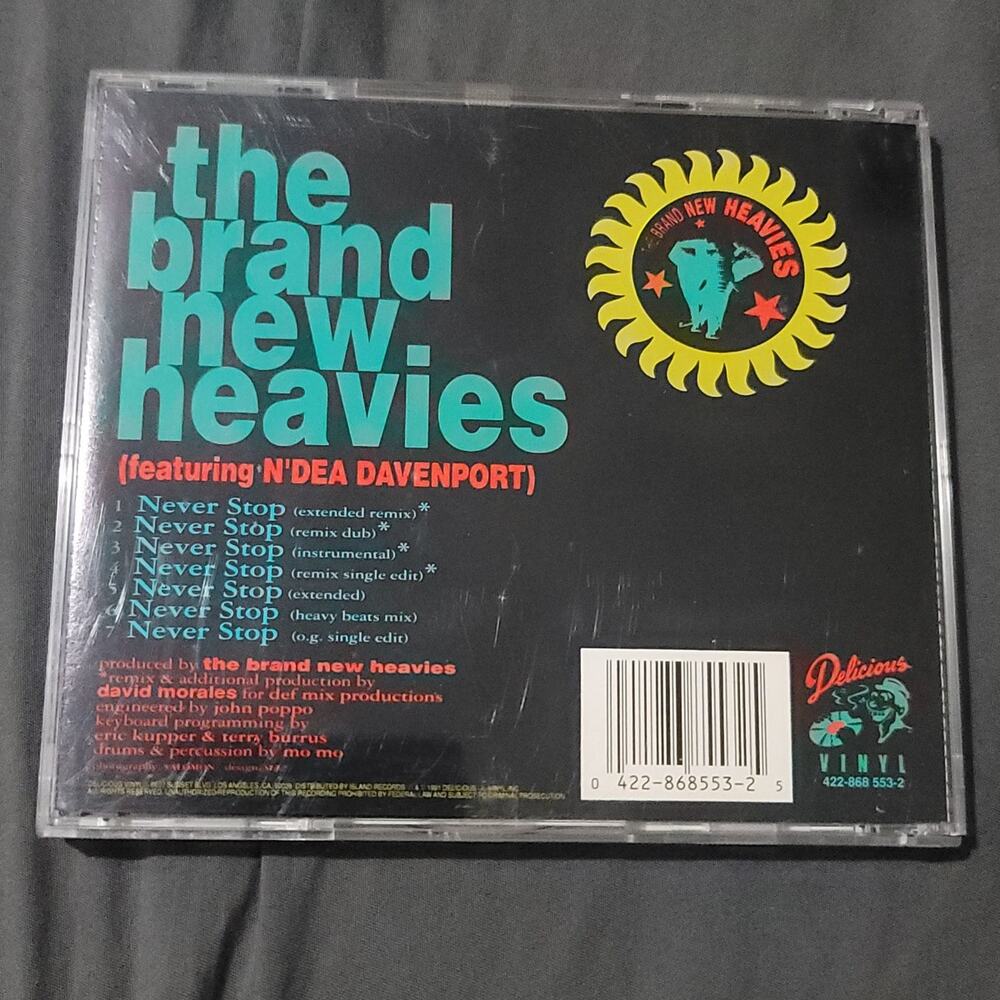 Vtg 1991 The Brand New Heavies NEVER STOP CD Single - Picture 2 of 4